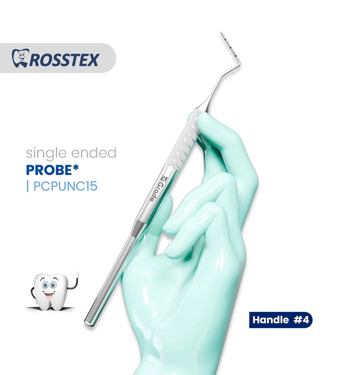 Dental Probe, UNC CP-15, Handle No. 4, Single Ended