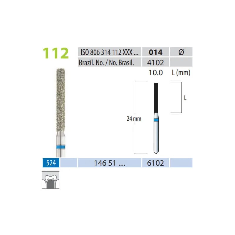 سنابل ألماسية أسطوانة طويلة FG 112-014 متوسطة