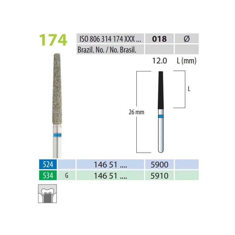 سنابل ألماسية مخروط مقطوع طويل FG 174-018 متوسطة