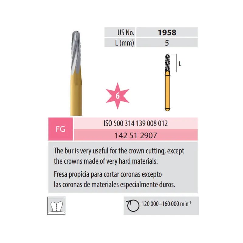 Carbide Bur, Metal Cutting FG 139-012