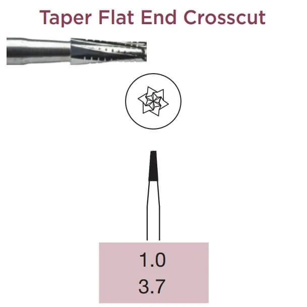 Operative Carbide Bur, Taper Flat End Crosscut, RA-010