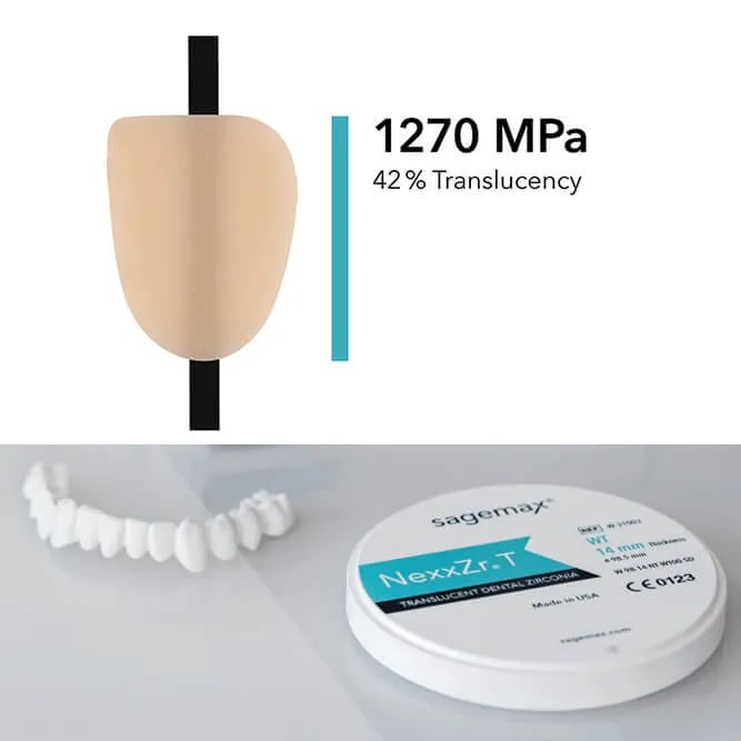 NexxZr T, B1, 71, 14mm, HT, Zirconia D-Shape Block